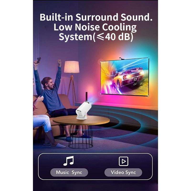 The New M5 Wireless WIFI Same Screen Mobile Phone Can Be Connected To TYPE-C Cable Power Bank Portable Projector