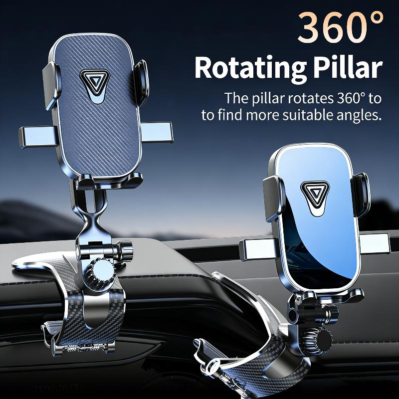 Car Dashboard Phone Holder Gravity Crocodile Clip Automatic Locking Mirror Phone Stand Universal Gps Navigation Mount