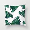 Elegant Green Tropical Plants Palm Tree Leaves Linen Pillow Case With Classic Design 18"x18