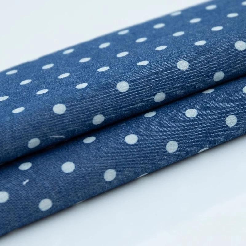 100x150cm Thin Style Washed Printed Fabric Pure Cotton Denim Fabric Summer Clothing Pants Short Dress DIY Clothing Shirt Fabric