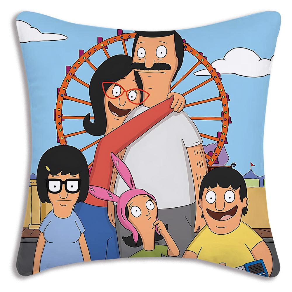 Cartoon B-Bobs B-Burgers Pillow Covers Cartoon Sofa Decorative Home Double-sided Printing Short Plush Cute Cushion Cover