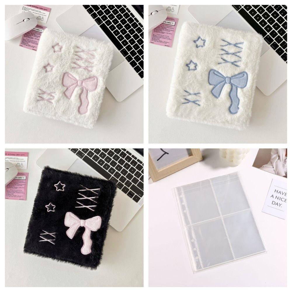 Korean Style Chasing Idol Photo Album Balletcore Bow Card Binder Plush Photocard Holder  Protecting