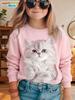 Sweatshirts for Girls Fashion Capybara Children Clothes Autumn Girls Clothes 3 To 10 Years Tops Cute Cat Print Children Hoodies