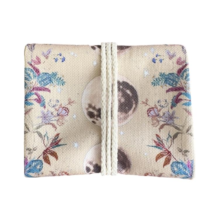 

Artistic Moon Phase Embroidered Tarot Card Holder Breathable Linen Tarot Deck Mat with Layout Pattern 1