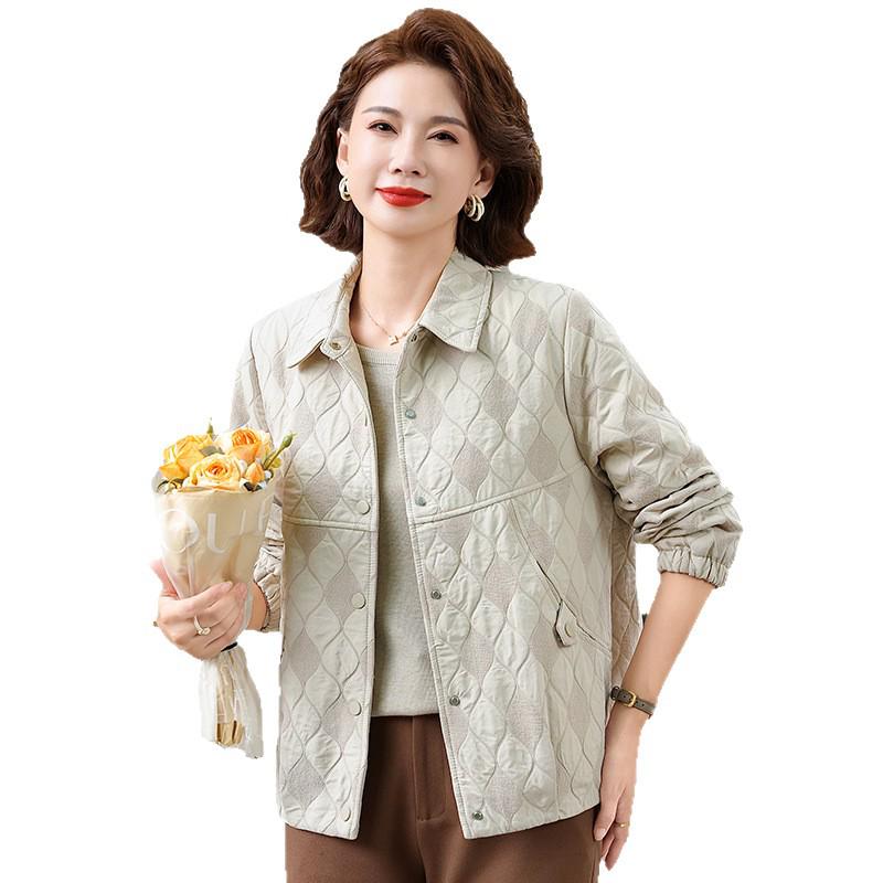 New Autumn/Winter Plus Size Lapel Jacket for Middle-Aged & Elderly Women - Casual Fashion