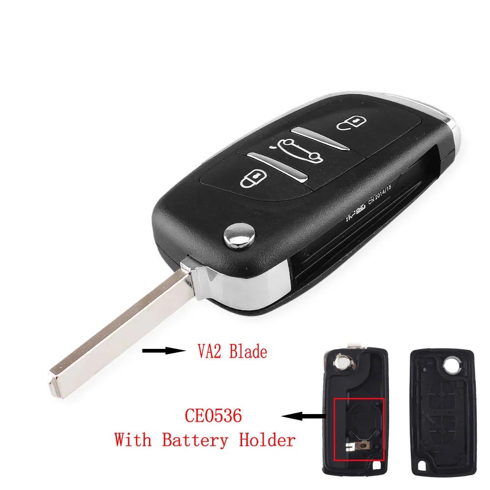 KEYYOU CE0523 CE0536 Modified Flip Key Shell 2/3 Buttons For Citroen C2 C4 C5 Berlingo Xsara Picasso Peugeot 306 407 807 Partner