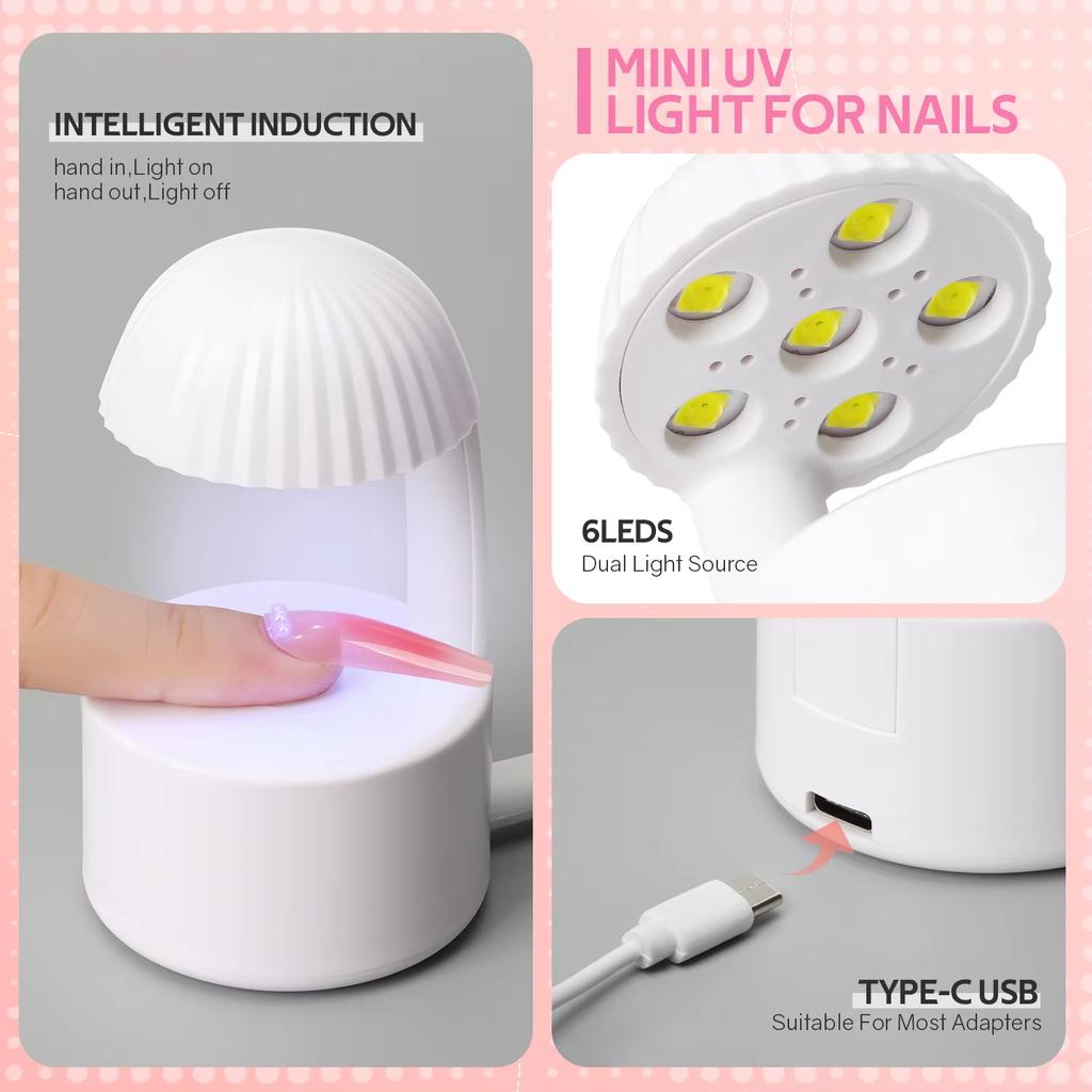 YIKOOLIN Mini UV LED Lamp for Gel Nails Smart Sensor Portable Manicure Light DIY Nail Art & Gel Polish Extension
