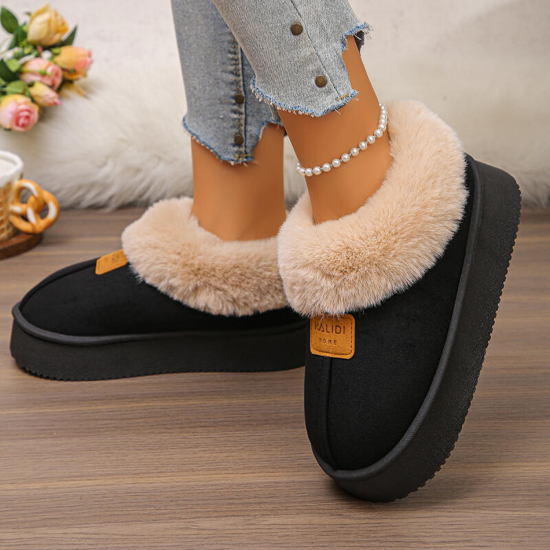 Warm Faux Fur Snow Boots Women 2025 Winter Soft Thick Bottom Slip On Furry Booties Fashion New Style Suede Non Slip Ankle Boots