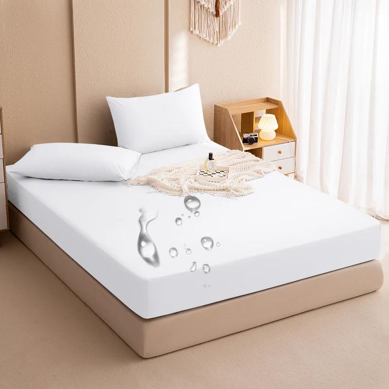 2025 Solid Color Waterproof Bed Sheet,Single Bed/Double Bed Fitted Sheet,Dustproof and Anti-Slip Mattress Protector