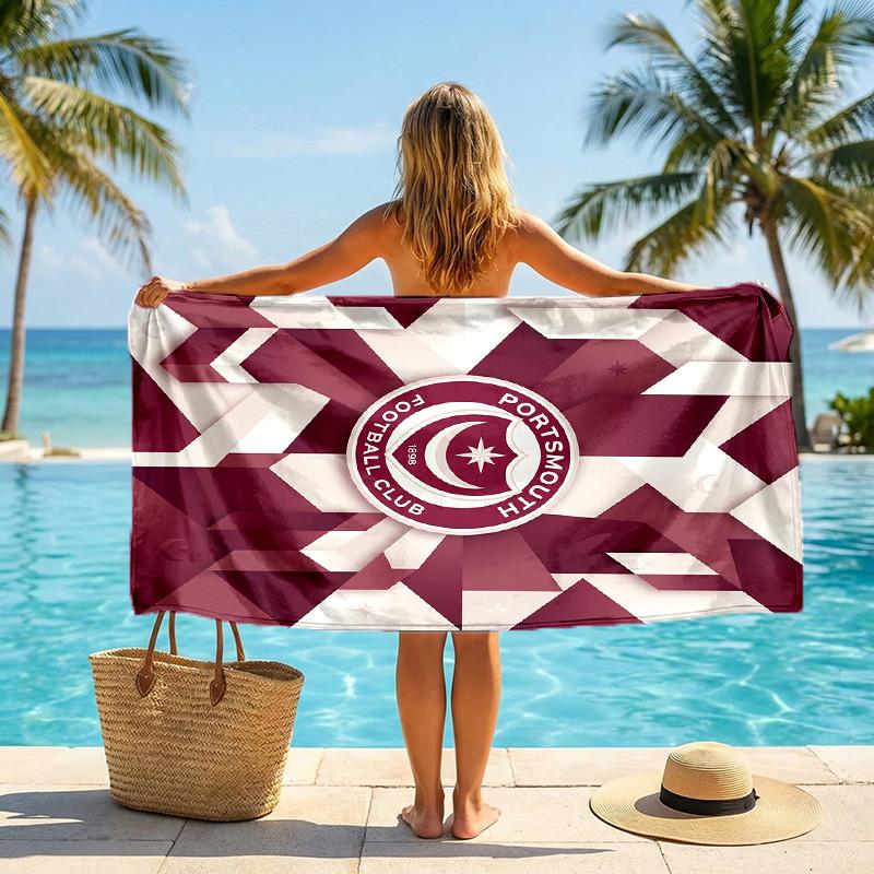Stampa Portsmouth FC Asciugamano da Spiaggia Quick Dry Microfibra Assorbente Portatile da Viaggio Asciugamano per Nuoto