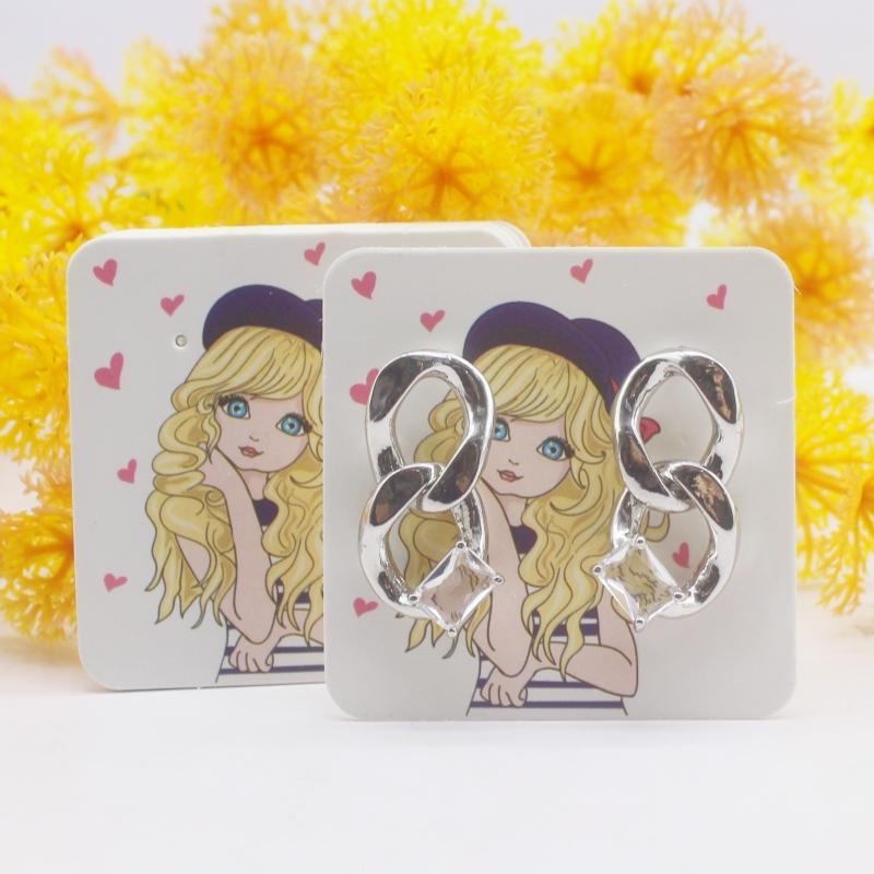 100pcs New Color Printed Earring Card 5x5cm Handmade Jewelry Packaging Card