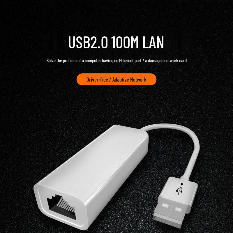 Driver-Free 100Mbps USB2.0 to RJ45 Network Adapter for Phones and Tablets