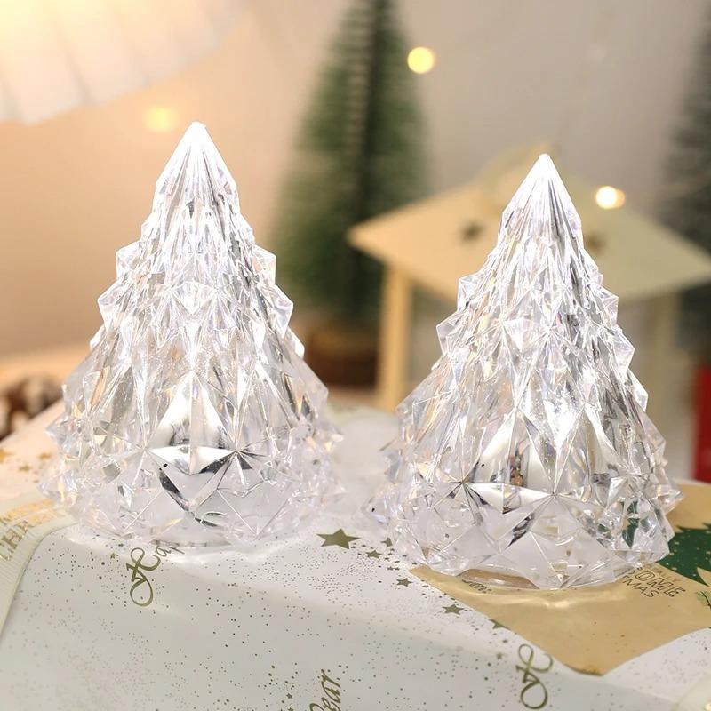 

Светодиодный кристальный ночник Теплый фонарь-елка Айсберг Настольная лампа Кнопочные батарейки Дом Вечеринка Рождество Бриллиант Подарок Украшение Cold white 6*8
