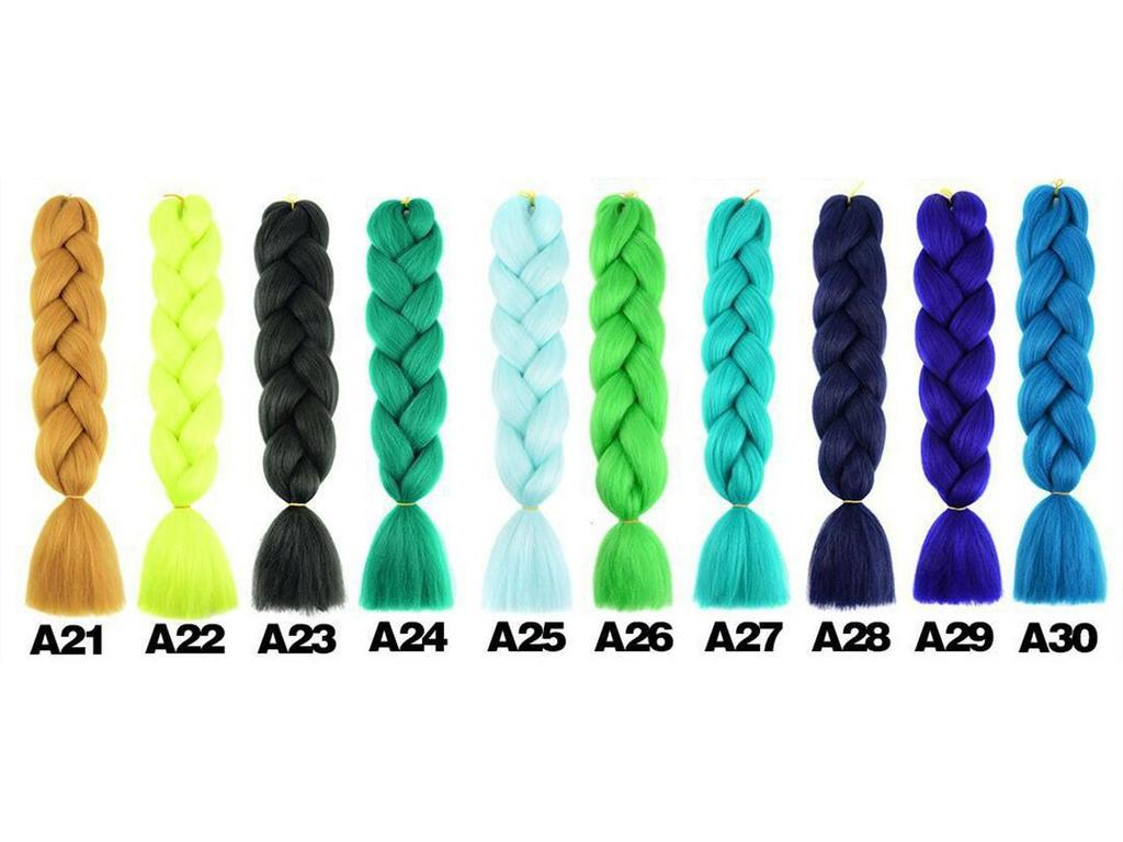 Africká monochromatická gradientní copánková paruka - Vlasový příčesek z chemických vláken