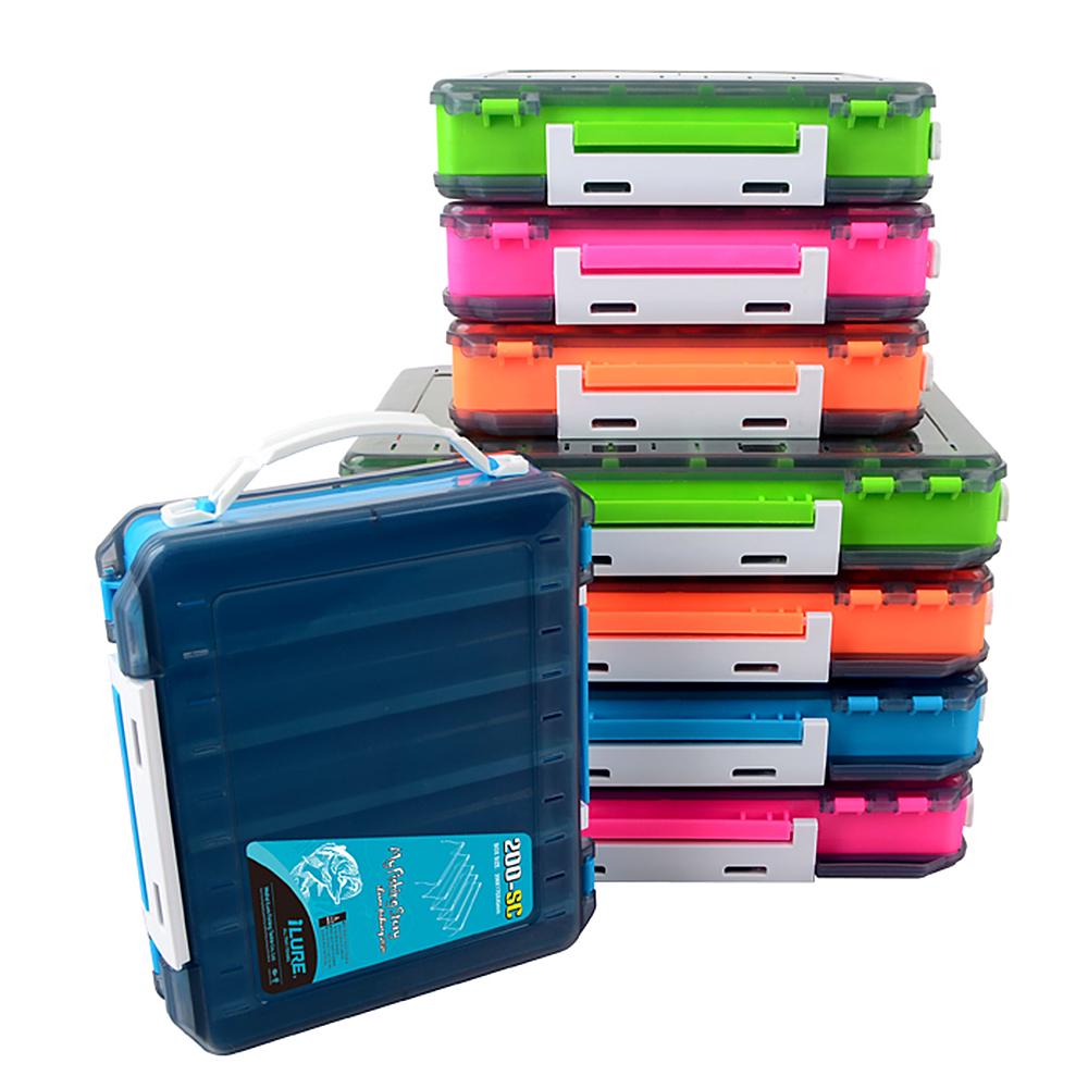 thumbnail image 2 of TOPIND Double Sided Fishing Lures Box Transparent Plastic Bait Hooks Boxes Terminal Tackle Bits Clear Storage Box Organizer Case 14 Compartments With 2 of 14