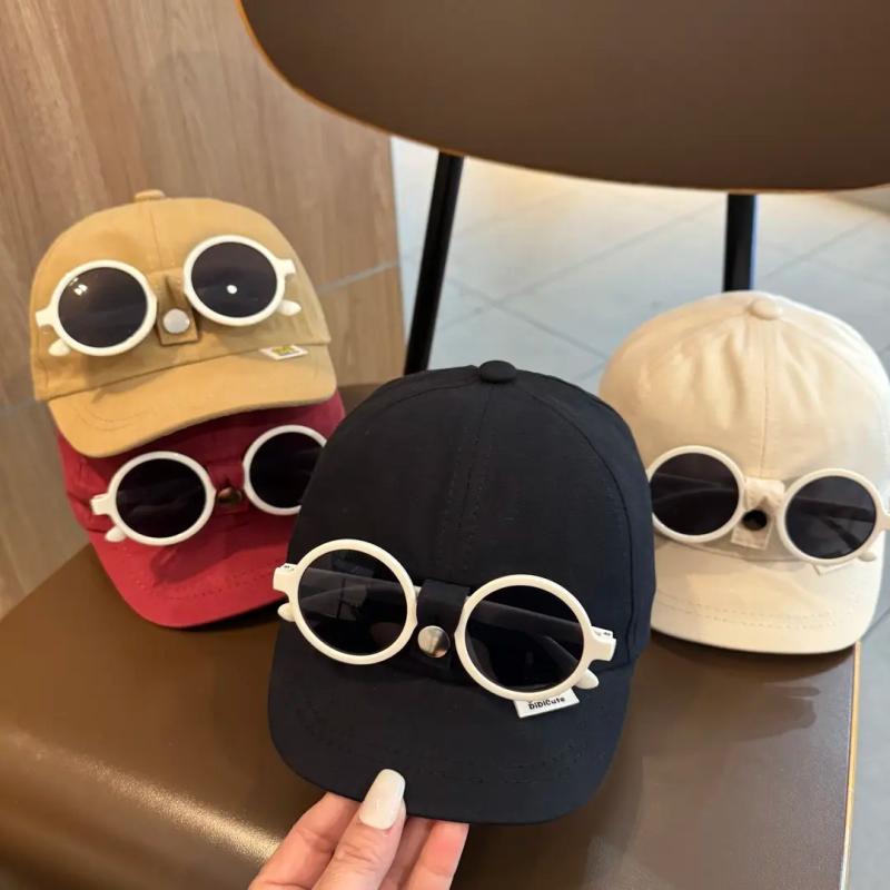 Gorra de Bebé Versátil con Gafas de Sol Desmontables Gorra de Béisbol para Bebé a la Moda Sombrero de Sol para Niños Sombrero de Protección Solar para Niños de Verano