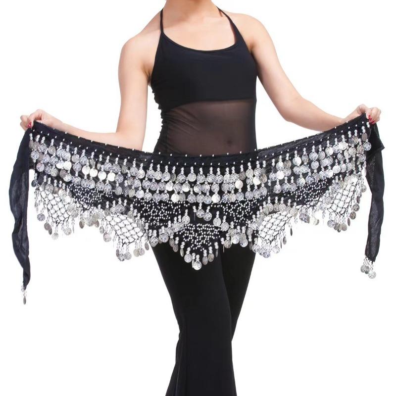 Bauchtanz Hüftkette, drei gerade und zwei Eckgürtel, indisches Hüfttanz Tuch, Paillettengürtel, Hüfttuch, Taillengürtel.