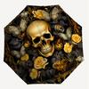 1PC Skull Flowers Umbrella-8-Rib Reinforced, Automatic Open, Lightweight & Durable, Fashion Accessory for Outdoor-D318