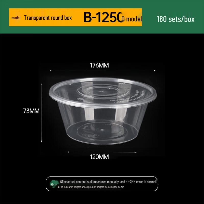 Disposable Transparent Plastic Round Food Containers with Lids