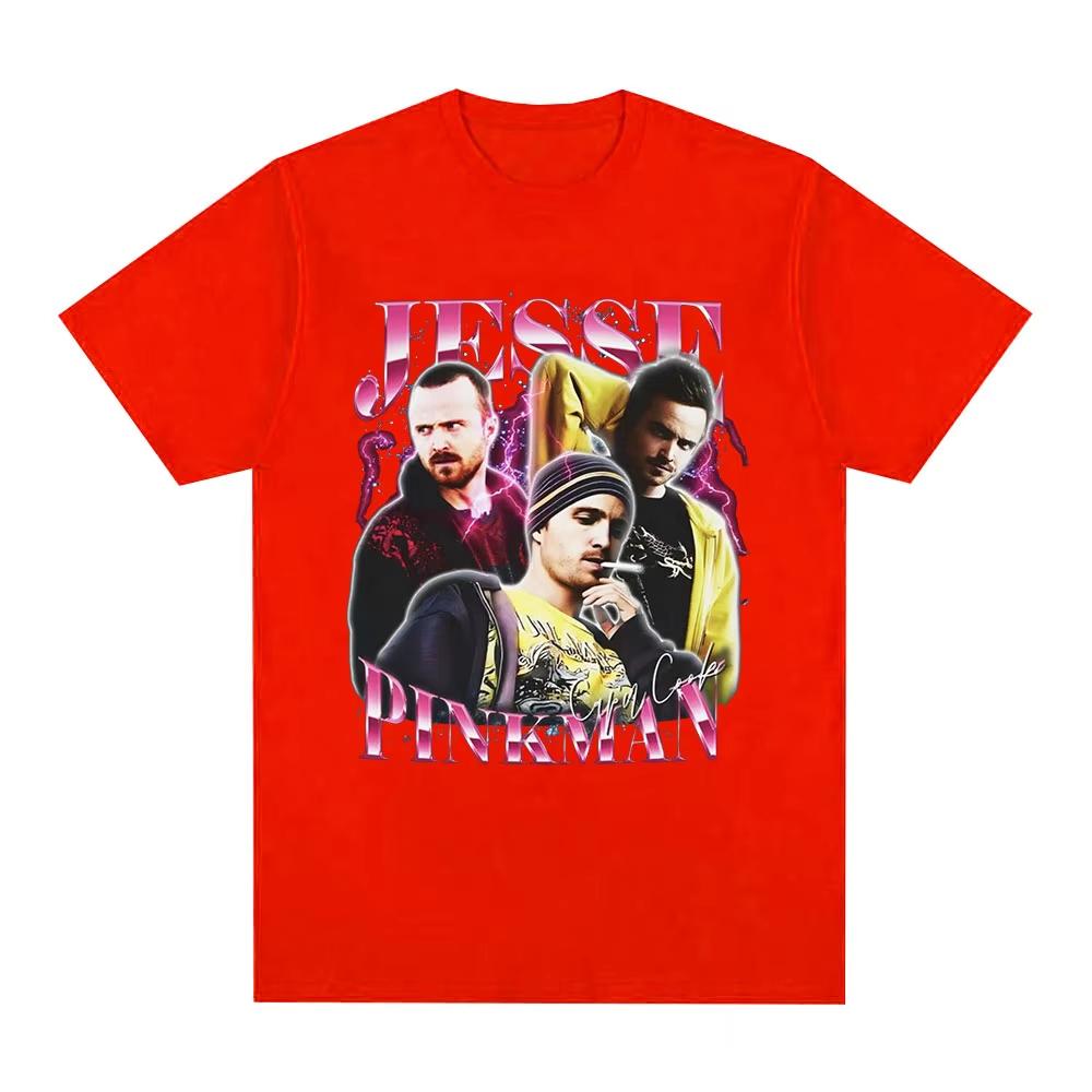 Jesse PinkUnisex Heisenberg Graphic Unisexs 100Cotton shirt TV drama Breaking Bad Graphic Tshirts Harajuku Women Short Sleeve Tshirt