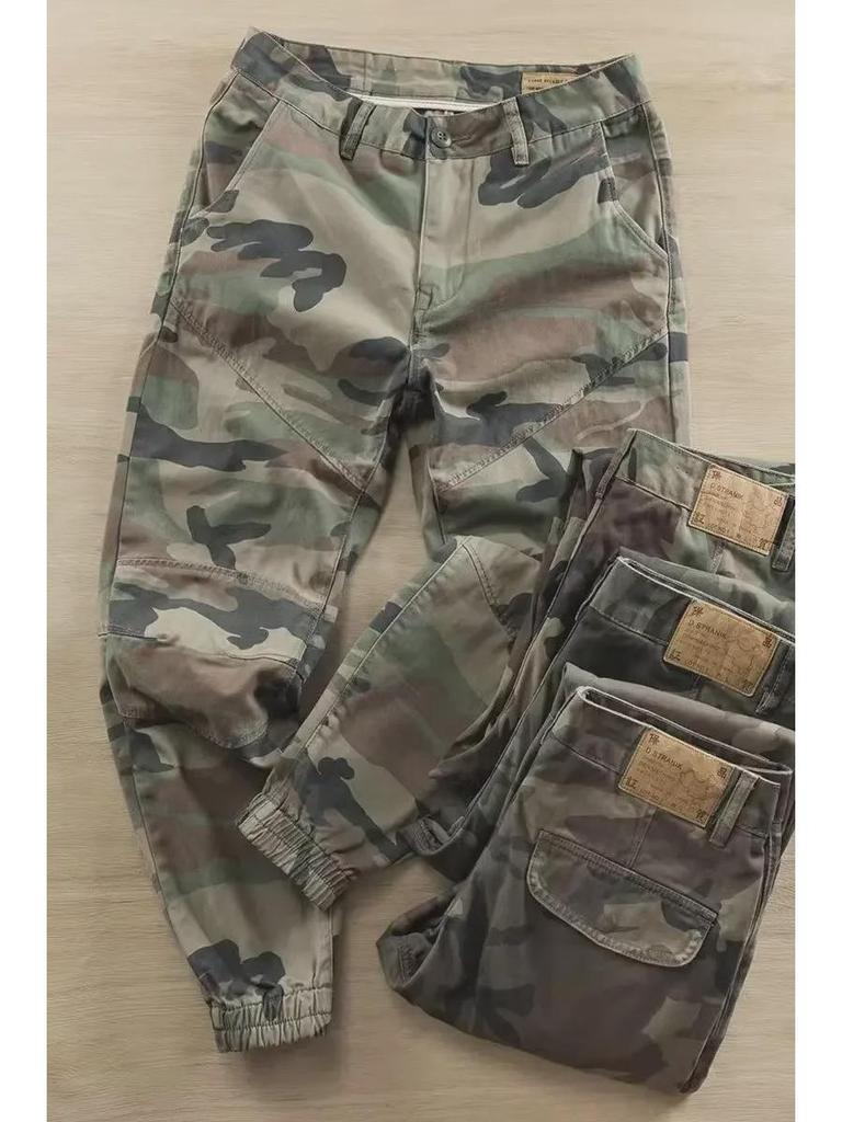 Herre Kamuflasje Arbeidsbukser - Slitesterke, Smussavvisende, Ideelle for Bygg og Sveisearbeid, Løs passform, Vår/Høst.