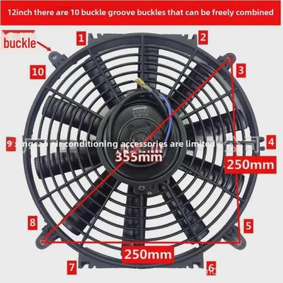 Ventilator de răcire pentru aer condiționat auto de 12 inch 12 V/24 V pentru rezervor de apă