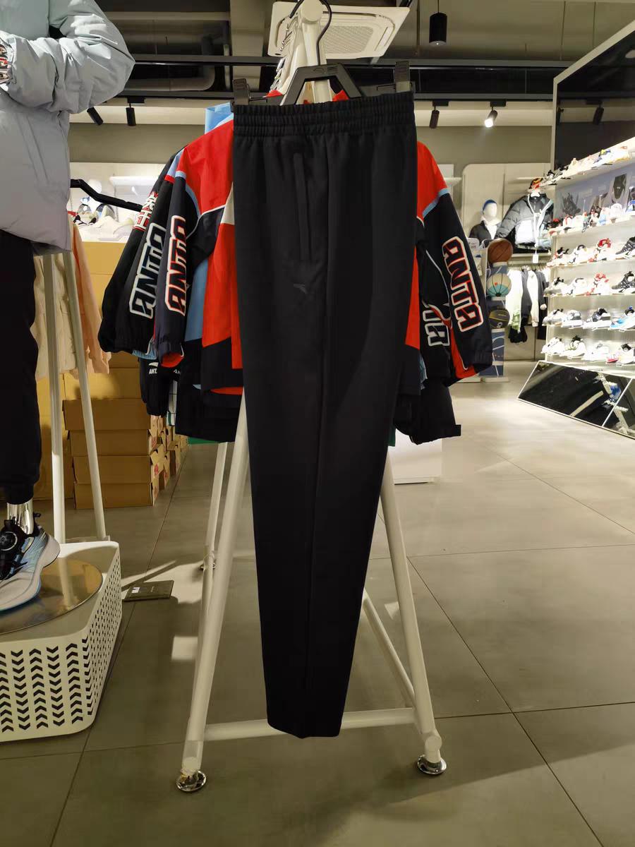 Anta Sports Pants Training Women s Autumn and Winter New Thickened Running Straight-Leg Commuter Knit Long Pants 2XL чёрный