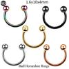 1PC G23 Titanium Nose Lip Ear Cartilage Tragus Piercing Eyebrow Horseshoe Rings Piercing Captive Bead Ring Sexy Piercing Jewelry