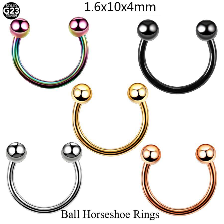 1PC G23 Titanium Nose Lip Ear Cartilage Tragus Piercing Eyebrow Horseshoe Rings Piercing Captive Bead Ring Sexy Piercing Jewelry