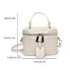 Women PU Leather Handbag Fashion Box Bag Korean Styles Shoulder Bag Top Handle Bag Solid Color Crossbody Bag for Work  White