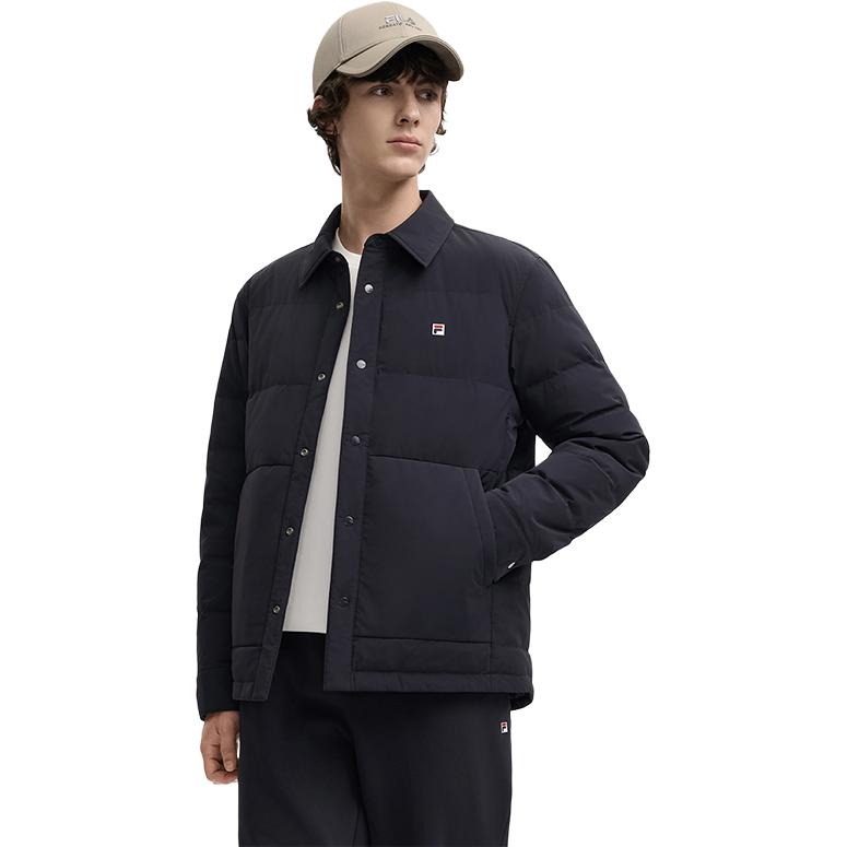 Fila Heritage Warm Fashion Simple Casual Comfortable Versatile Thin Down Jacket Men Jacket Legendary-Blue F11M548910FNV