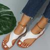 Fashion New Casual Beach Shoes Plus Size Round Toe Toe One Word Buckle Strap Soft Sole Non-slip Outdoor Flat Sandals