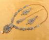Touchstone Indian Bollywood Gorgeous Intricate Craftsmanship Sparkling White Colorful Rhinestone Crystal Wedding Designer Jewelry Necklace Set Gold