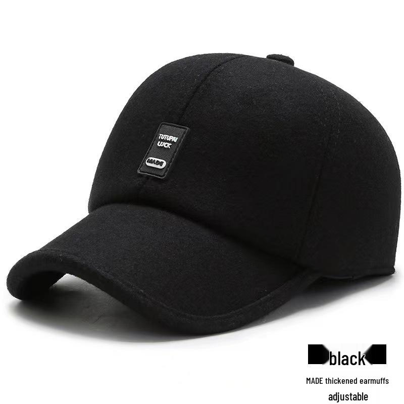 Men's Winter Wool Baseball Cap with Ear Protection for Middle-Aged/Elderly
