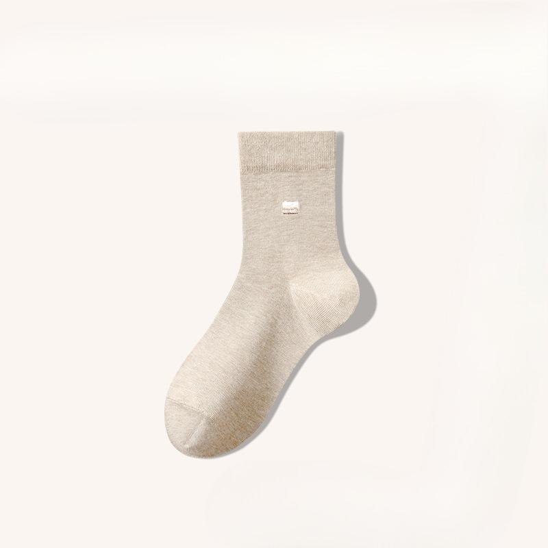 Men's Cotton Socks, Pure Cotton Mid-calf Socks, Thick and Warm Long Calf Socks for Autumn and Winter, All Cotton