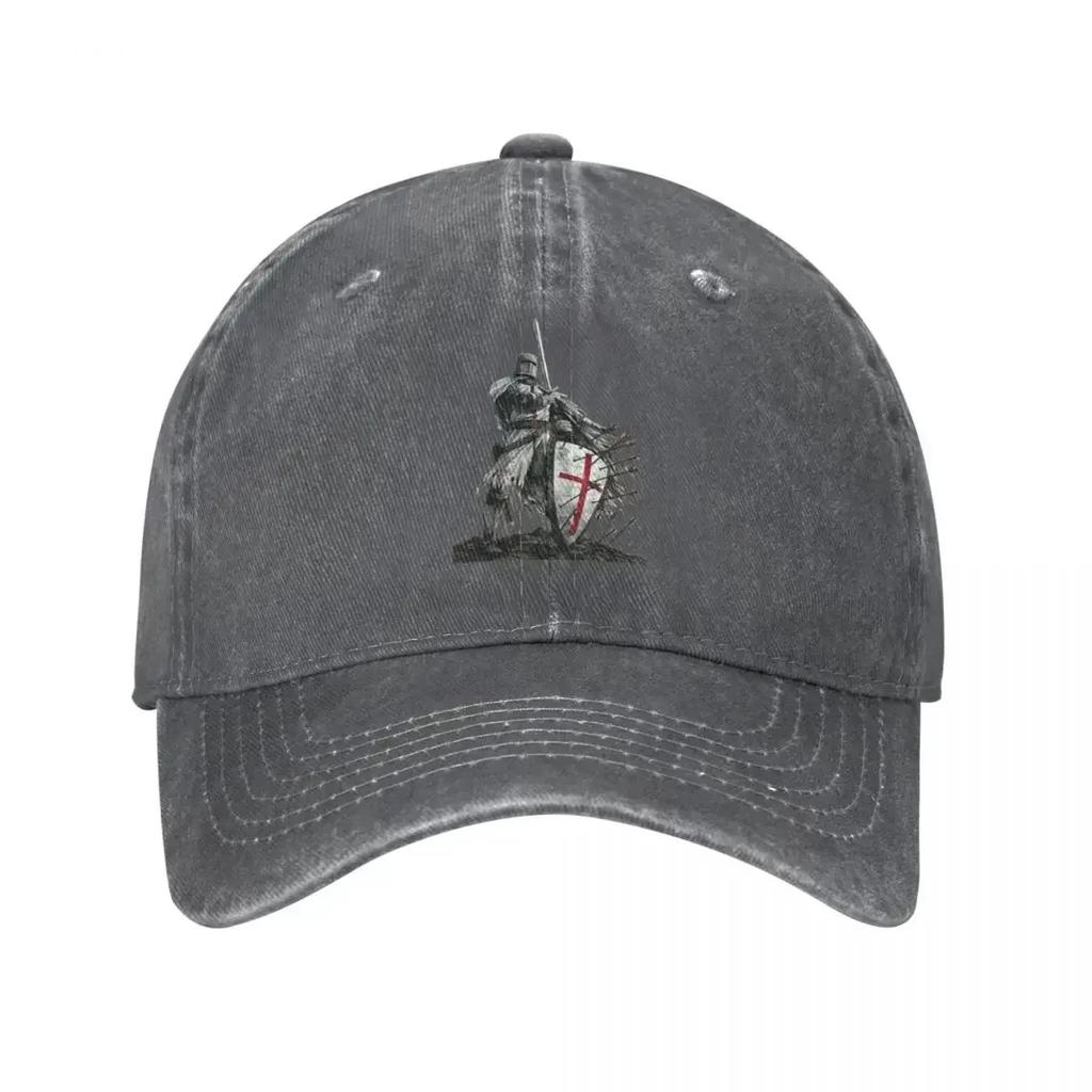 Templar Shield Cross Sword Knights Baseball Cap Vintage Distressed Cotton Armor Helmet Emblem Snapback  Outdoor Hats