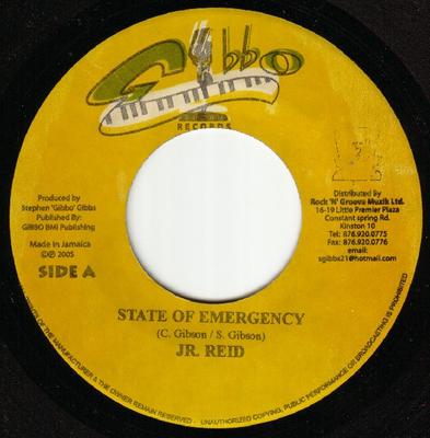 7inch Record JUNIOR REID / LUTAN FYAH - State Of Emergency / Fighting For E NONE Gibbo Records 2005 Jamaica Reggae, Ska & Dub Used