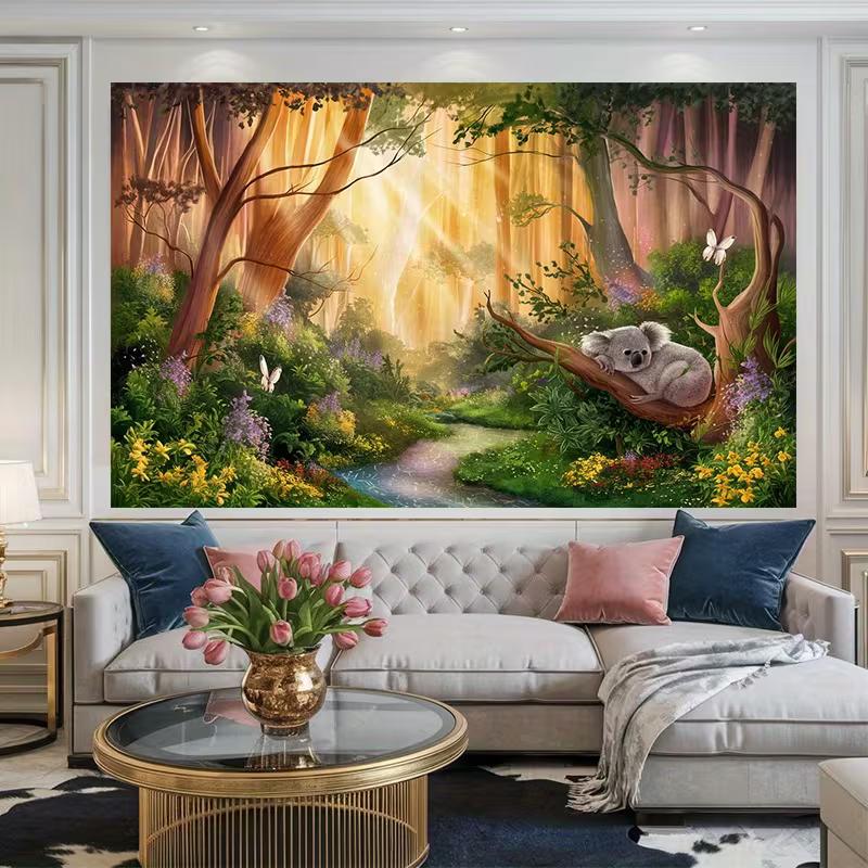 2D Koala Enchanted Forest Backdrop Kids Party Photography Background