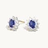 14K Sapphire Sunflower Earrings