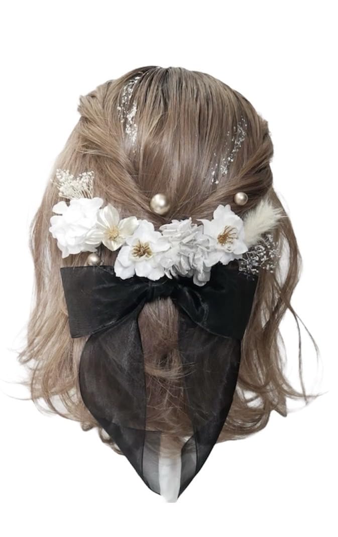 

Lomeri Organza Ribbon Hair Accessory O7 in 3 (Black) (Available Colors) чорний