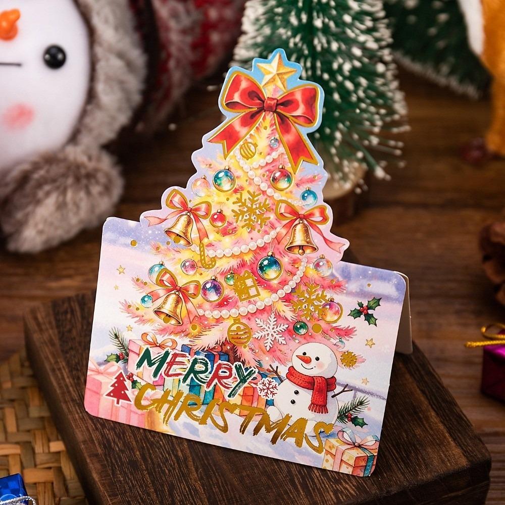 10pcs Invitation Merry Christmas Greeting Cards Handwriting Message Card Festivital Gifts
