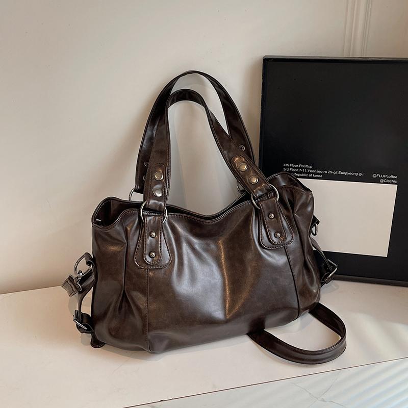 Soft Shoulder Bags High Quality Solid Colors Bags for Women Fashion Zipper Pu Women's Large Capacity Handbags