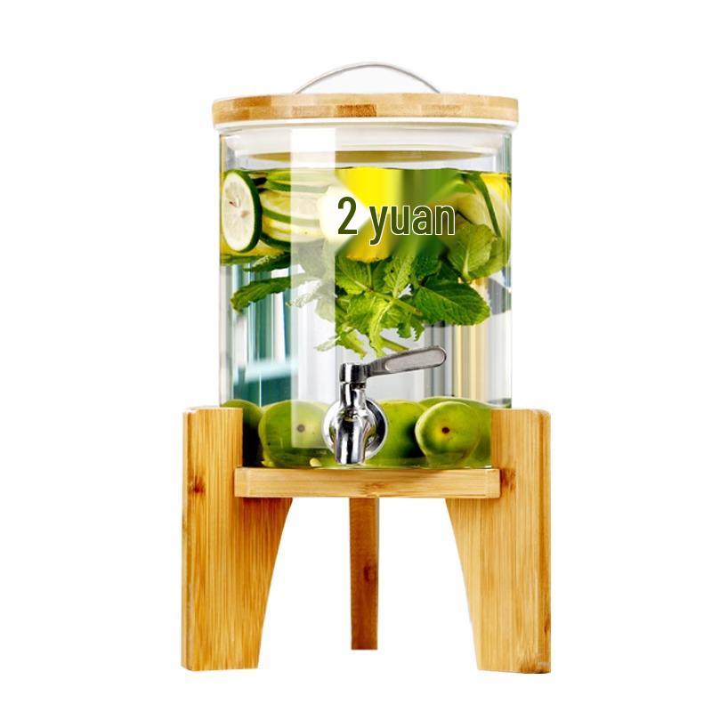 Glass Beverage Dispenser: High-Temperature Resistant Lemonade, Tea, and Juice Container