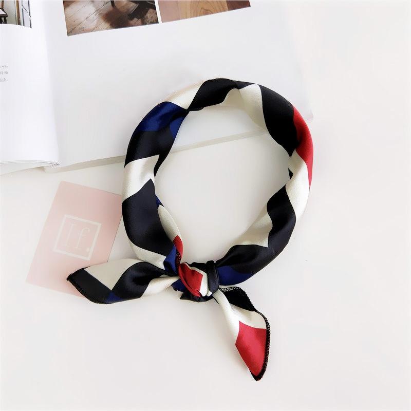 Luxury Square Scarf For Women Silk Feeling Shawl Satin Hijab Fashion Wraps Hair Bands Ribbon Headband Bag Accessories Headscarf