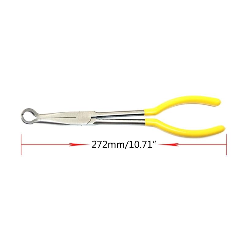 Long Reach Hose Grip Pliers 11Inches Long Nose Pliers Hose Gripper Pliers Spark Plug Boot Removal Pliers Serrated Jaw