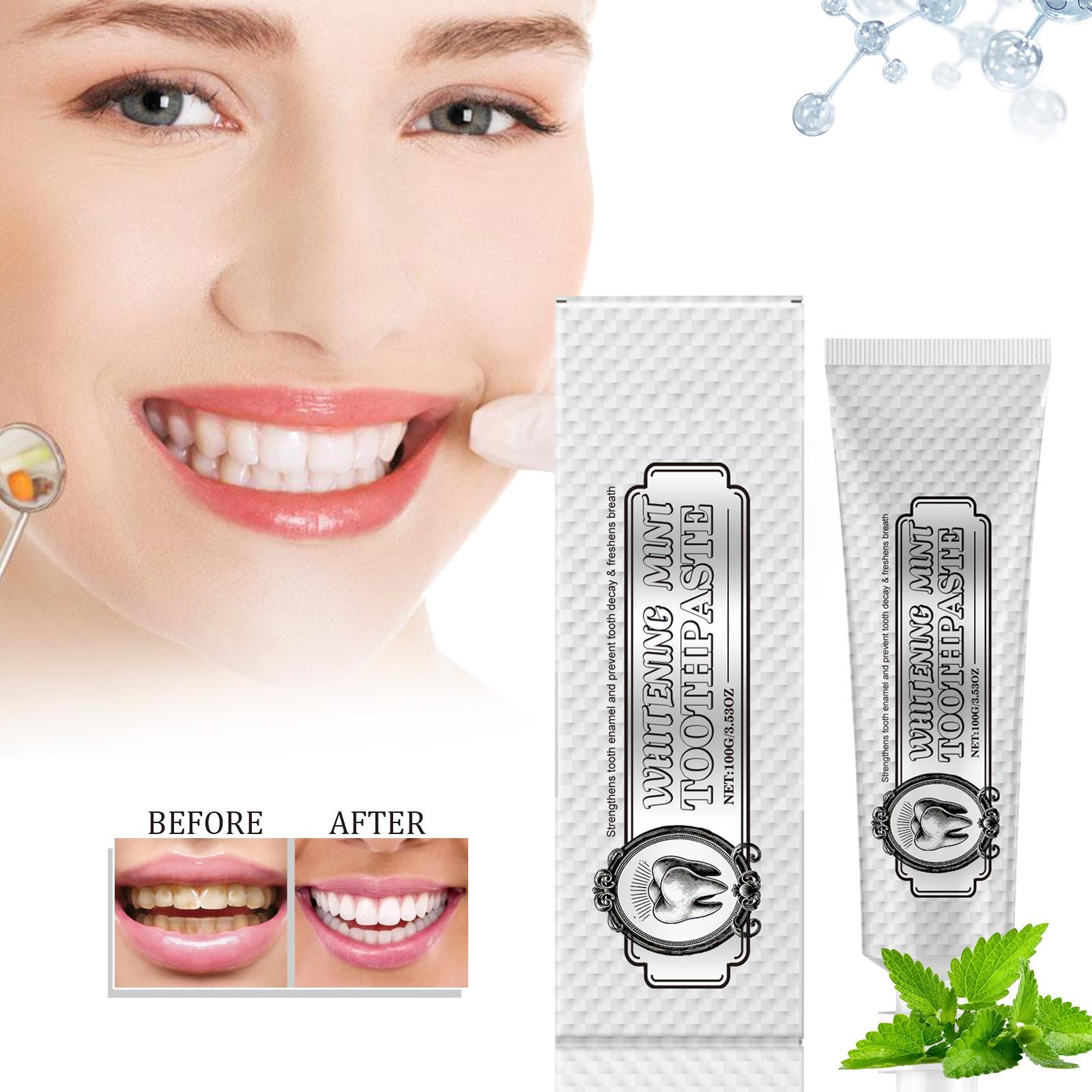 

Фторгидроксиапатит ,бесплатная зубная паста Укрепляет зубную эмаль Свежее дыхание Эффективная отбеливающая зубная паста ,1 шт. , One Size белый