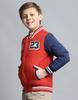 MONTE CARLO Boys Printed Rust Mock Neck Full Sleeve Jacket