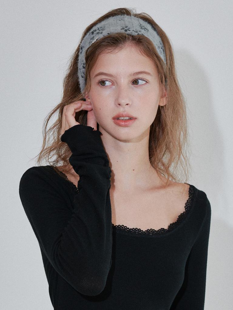 OUEL Bloom Knit Hairband_Grey
