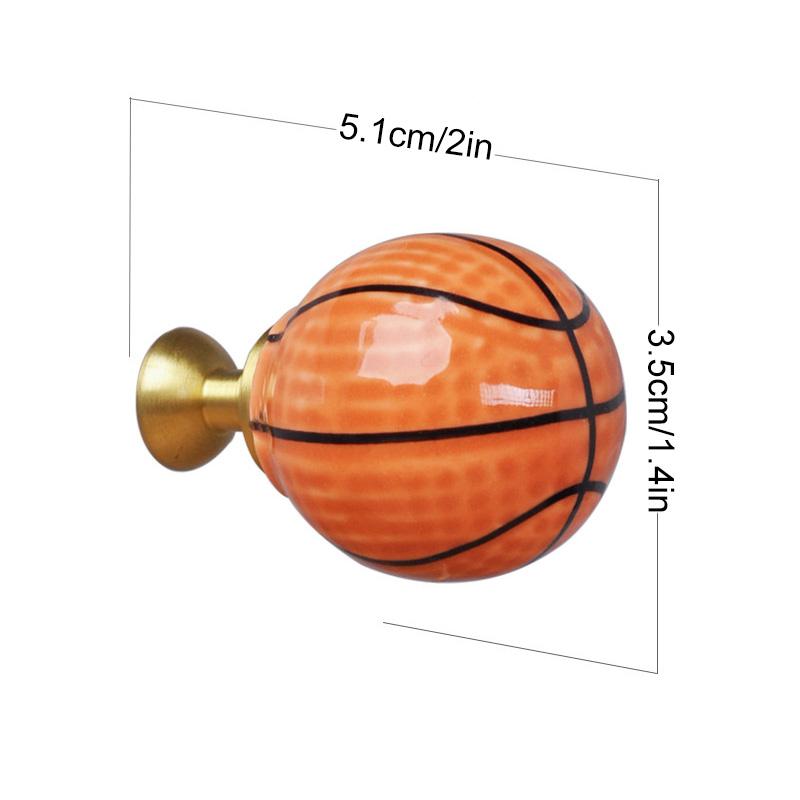 1PC Lovely Fashion Ceramic Handles  Cute Football Drawer Knobs Sport Style Cabinet Pulls