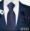 Men's Formal Tie, Pocket Square, Cufflinks & Brooch Set.